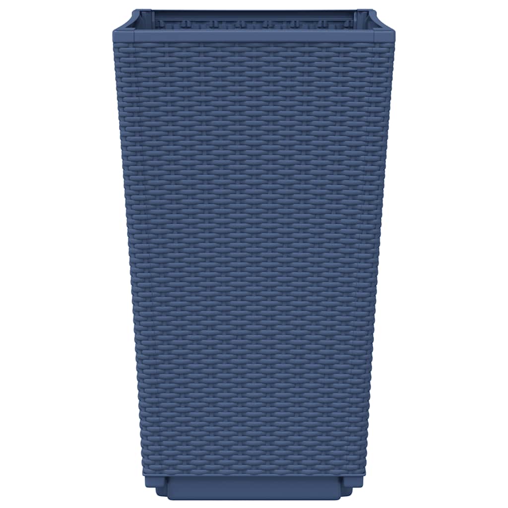 Garden Planters 4 pcs Blue Grey 32.5x32.5x57 cm PP