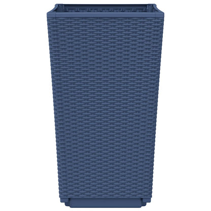 Garden Planters 4 pcs Blue Grey 32.5x32.5x57 cm PP
