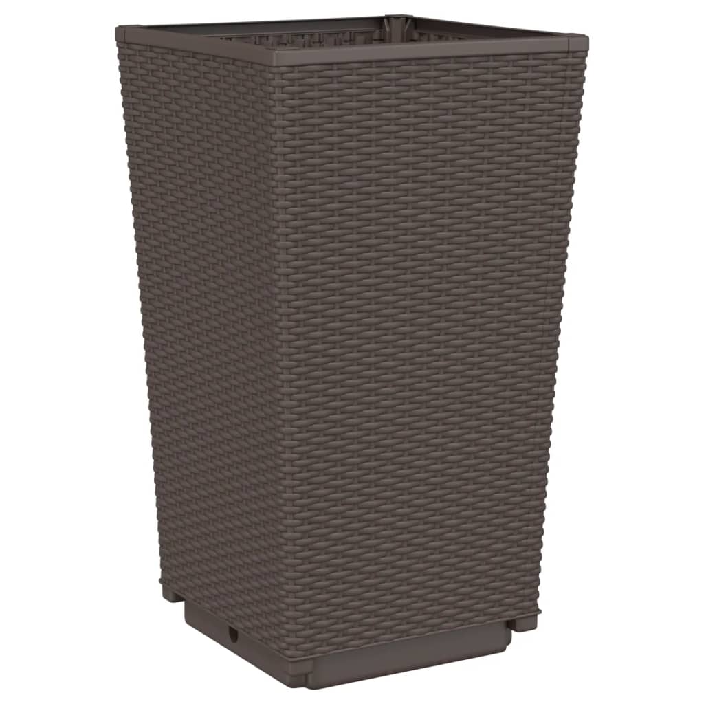Garden Planters 4 pcs Brown 32.5x32.5x57 cm PP