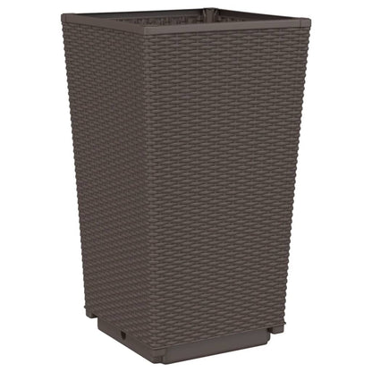 Garden Planters 4 pcs Brown 32.5x32.5x57 cm PP