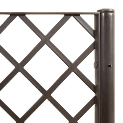 Garden Planter with Trellis Brown 160x40x140 cm PP