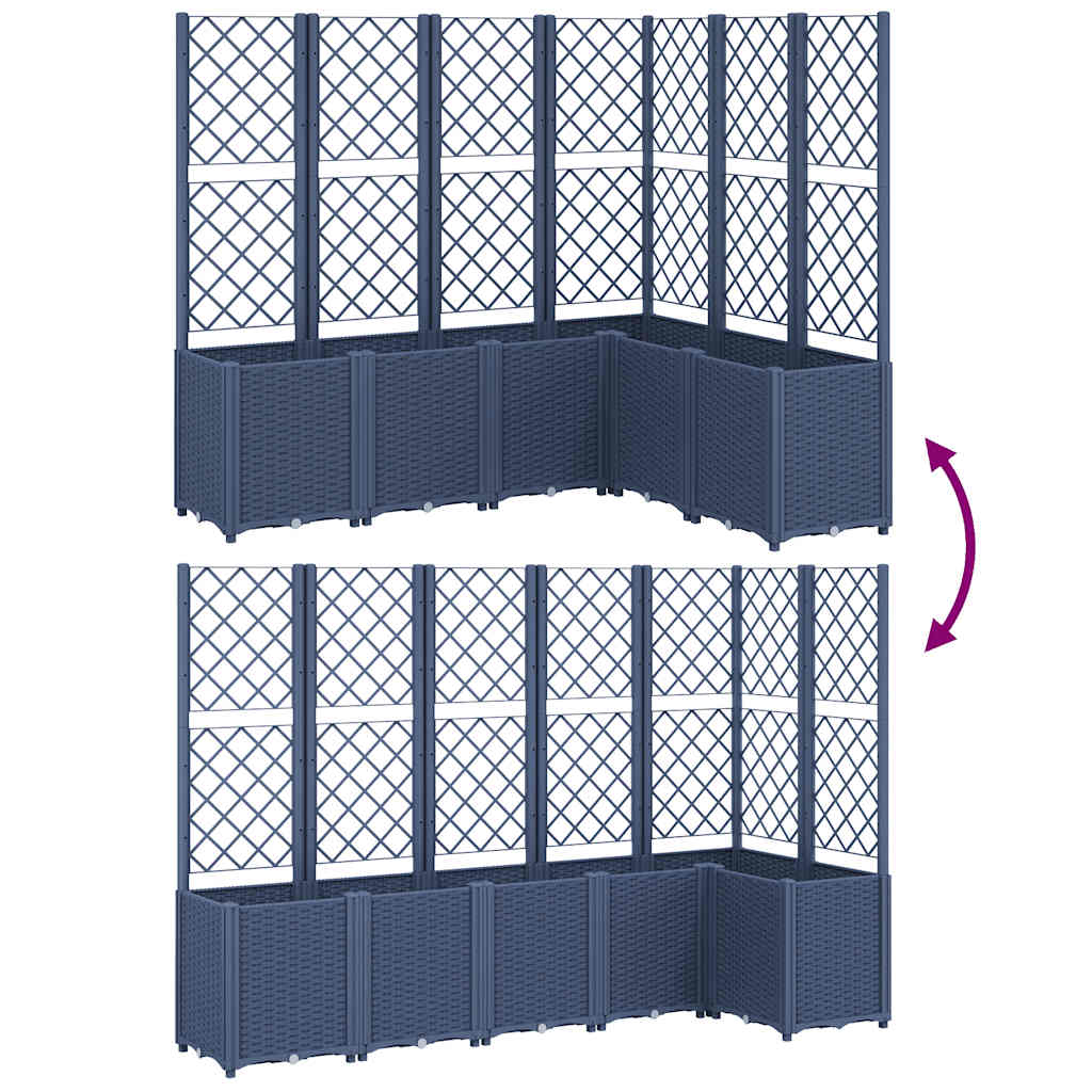 Garden Planter with Trellis Blue Grey 160x120x140 cm PP