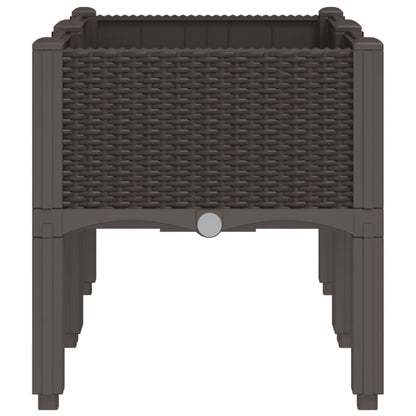 Garden Planter with Legs Brown 80x40x42 cm PP