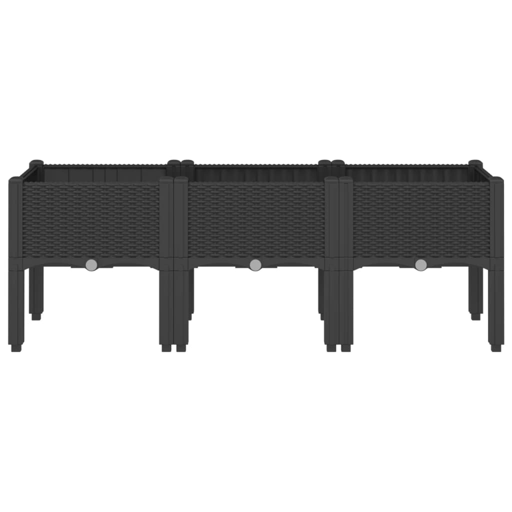 Garden Planter with Legs Black 120x40x42 cm PP