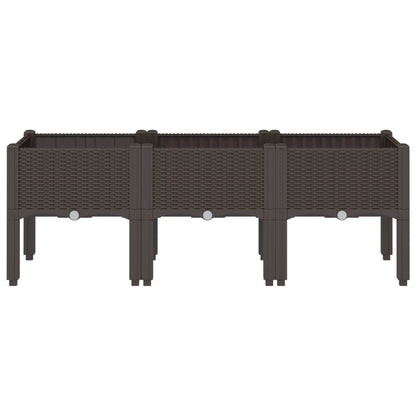Garden Planter with Legs Brown 120x40x42 cm PP