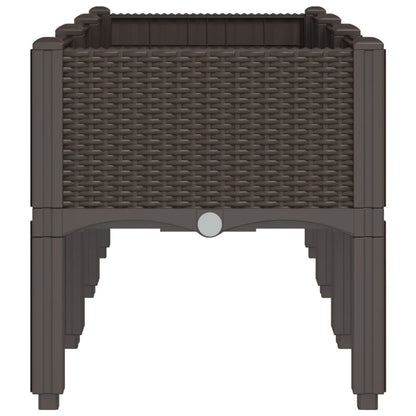 Garden Planter with Legs Brown 120x40x42 cm PP