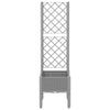 Garden Planter with Trellis Light Grey 40x40x142 cm PP