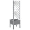 Garden Planter with Trellis Light Grey 40x40x142 cm PP