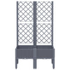Garden Planter with Trellis Blue Grey 80x40x142 cm PP