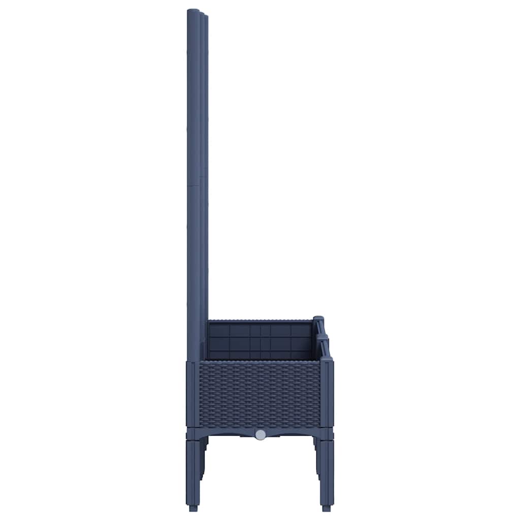 Garden Planter with Trellis Blue Grey 80x40x142 cm PP