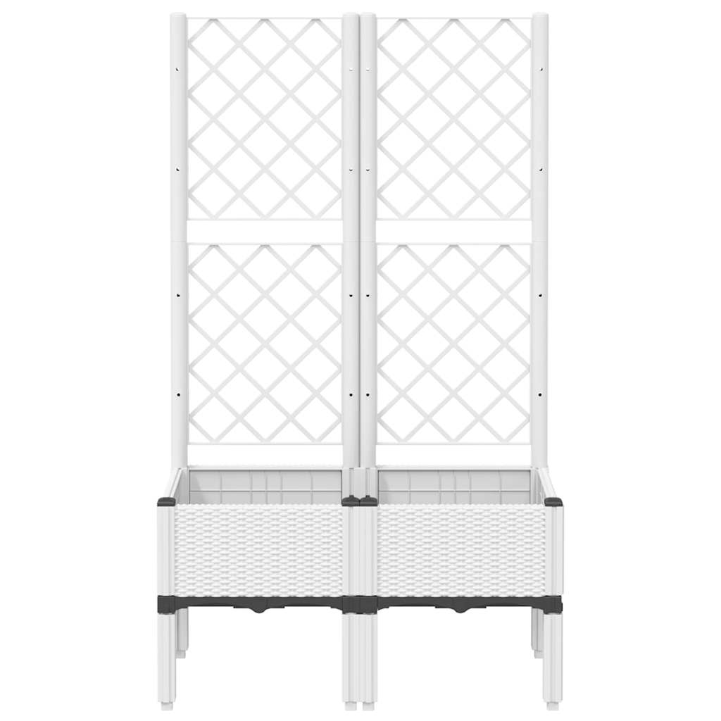 Garden Planter with Trellis White 80x40x142 cm PP