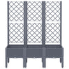 Garden Planter with Trellis Blue Grey 120x40x142 cm PP