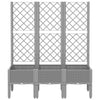 Garden Planter with Trellis Light Grey 120x40x142 cm PP
