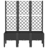 Garden Planter with Trellis Black 120x40x142 cm PP