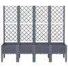 Garden Planter with Trellis Blue Grey 160x40x142 cm PP