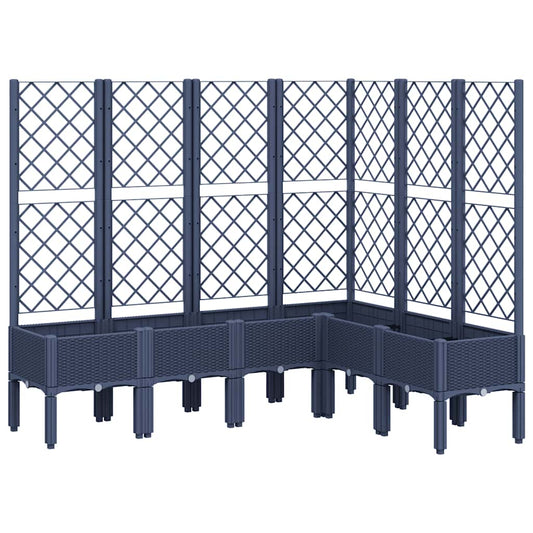 Garden Planter with Trellis Blue Grey 160x120x142 cm PP