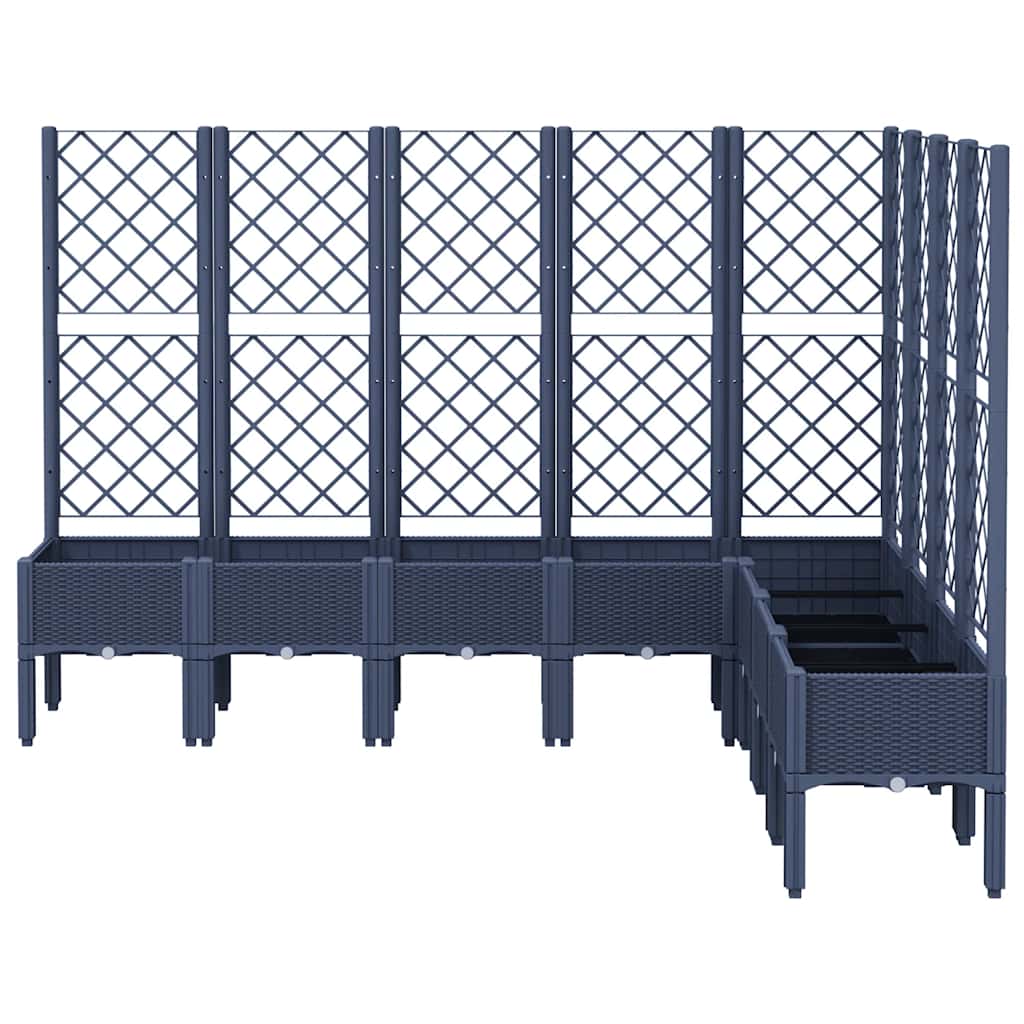 Garden Planter with Trellis Blue Grey 200x160x142 cm PP