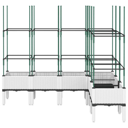 Garden Planter with Trellis White 160x120x142.5 cm PP