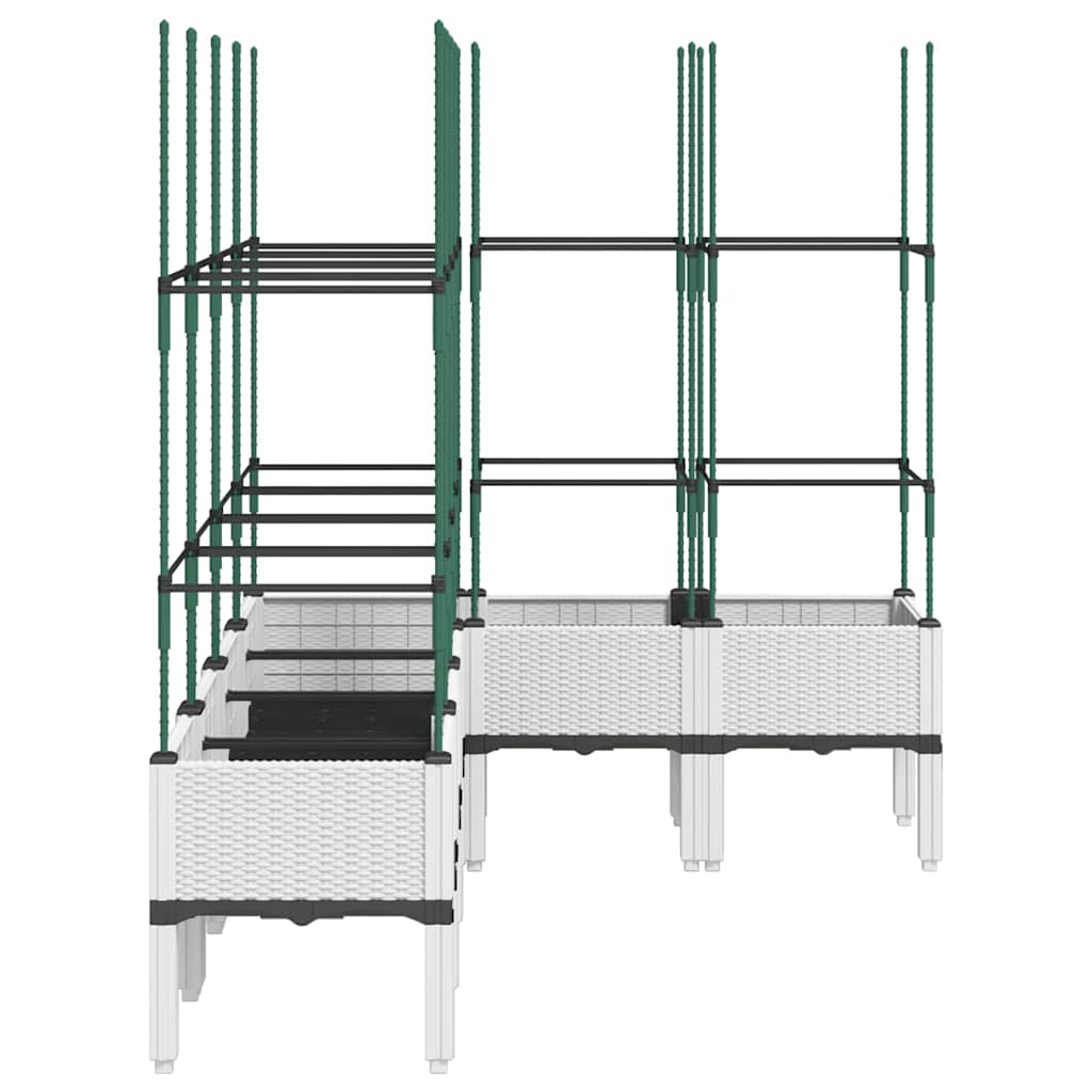 Garden Planter with Trellis White 160x120x142.5 cm PP