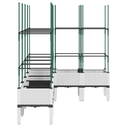 Garden Planter with Trellis White 160x120x142.5 cm PP