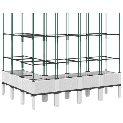 Garden Planter with Trellis White 160x120x142.5 cm PP