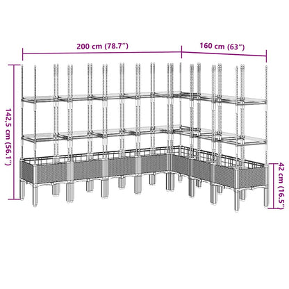 Garden Planter with Trellis White 200x160x142.5 cm PP
