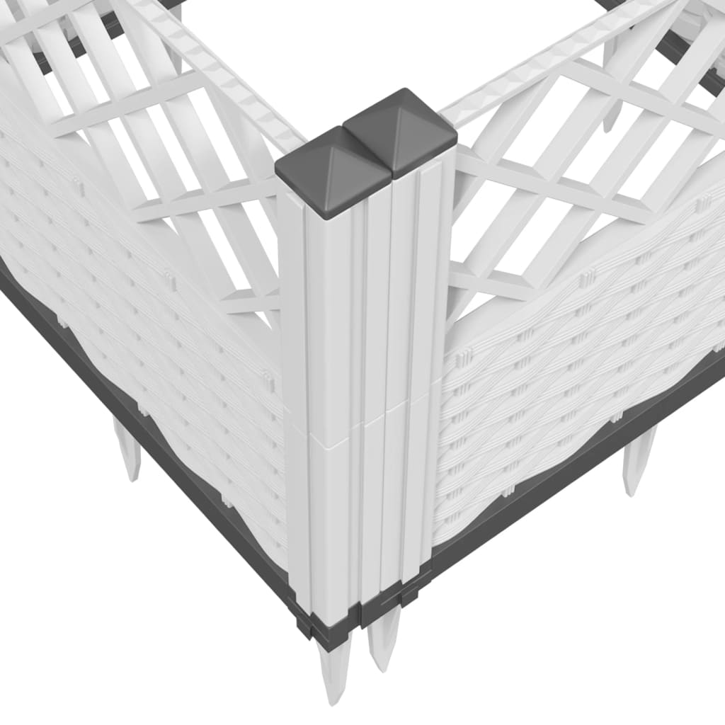 Garden Planter with Pegs White 43.5x43.5x43.5 cm PP