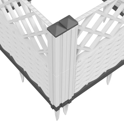 Garden Planter with Pegs White 363.5x43.5x43.5 cm PP