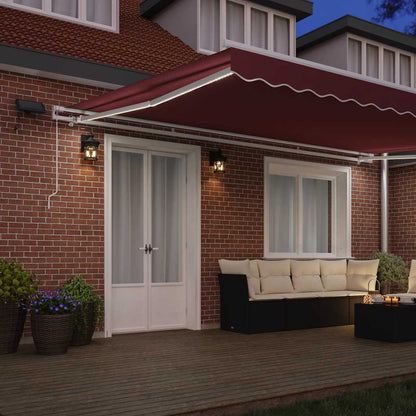 Retractable Awning | Burgundy | Powder-coated aluminium | Large