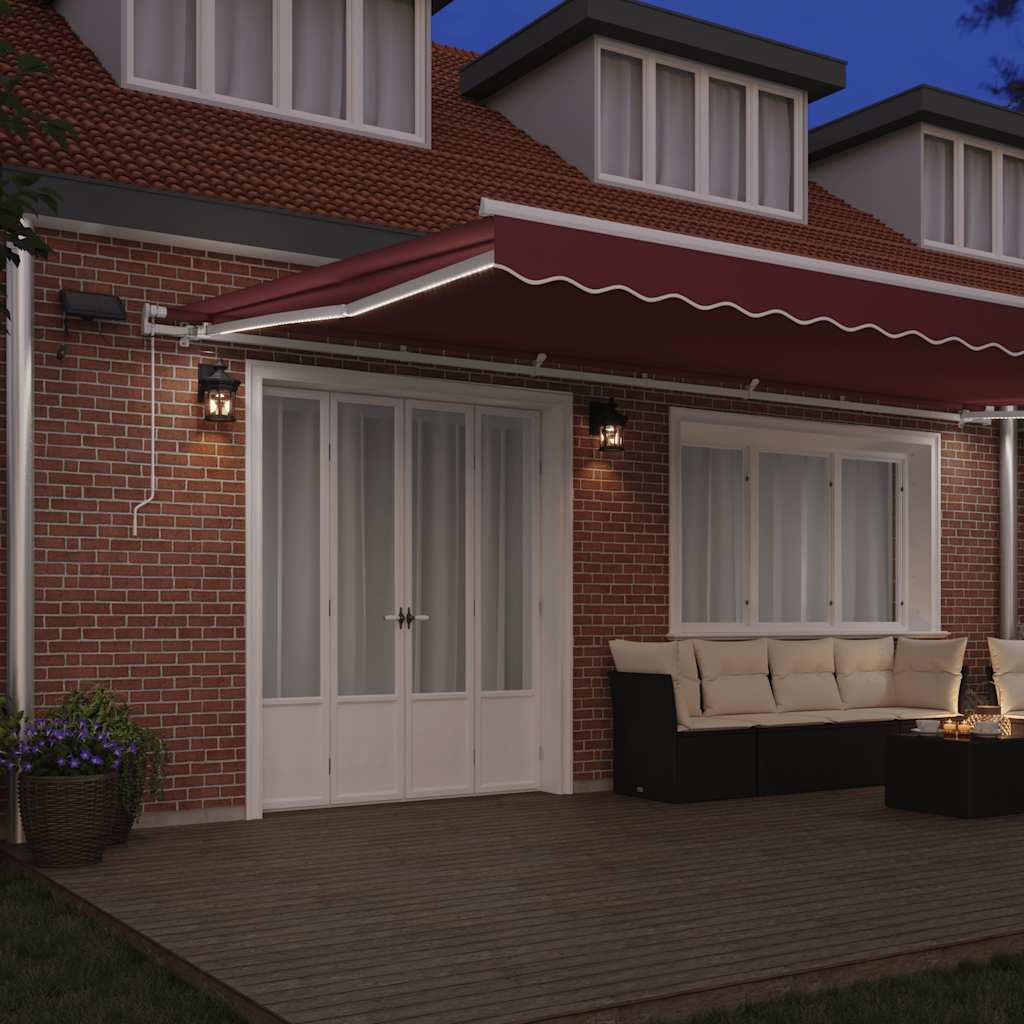 Retractable Awning | Burgundy | Aluminium | 600x300 cm