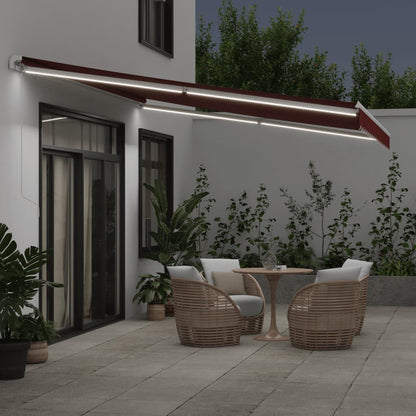 Retractable Awning | Burgundy, White
