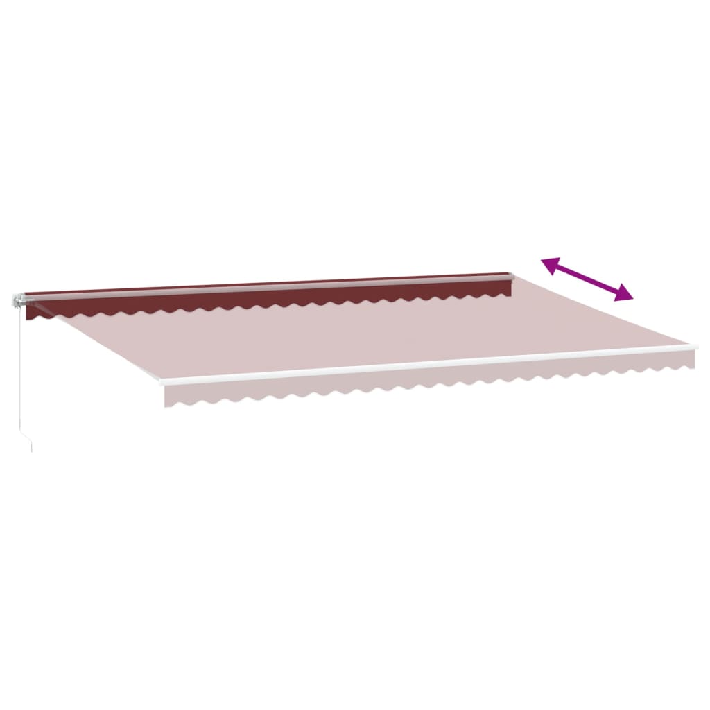 Manual Retractable Awning Burgundy 600x350 cm