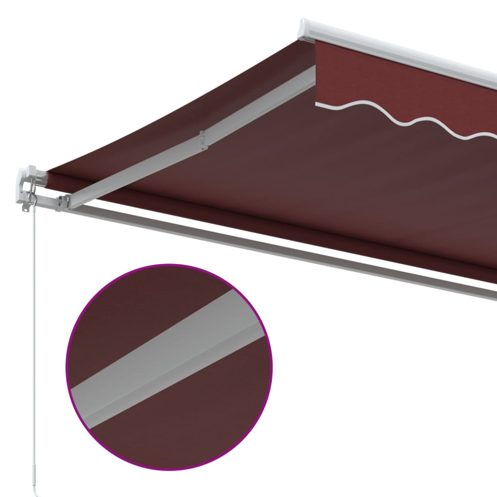 Manual Retractable Awning Burgundy 600x350 cm
