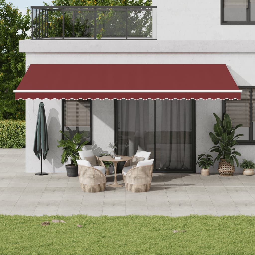 Manual Retractable Awning Burgundy 600x350 cm