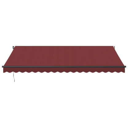 Manual Retractable Awning with LEDs Burgundy 450x350 cm