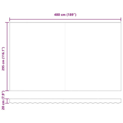 Manual Retractable Awning Burgundy 500x300 cm