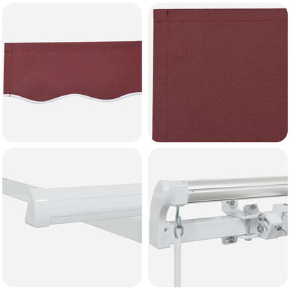 Manual Retractable Awning Burgundy 300x250 cm