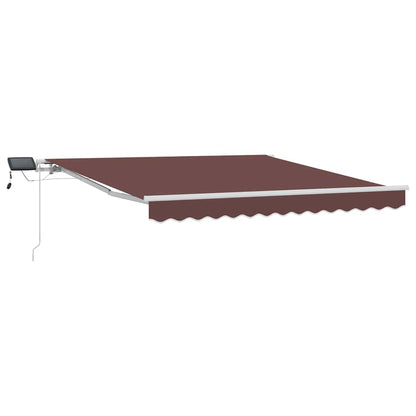 Manual Retractable Awning with LED Brown 300x250 cm