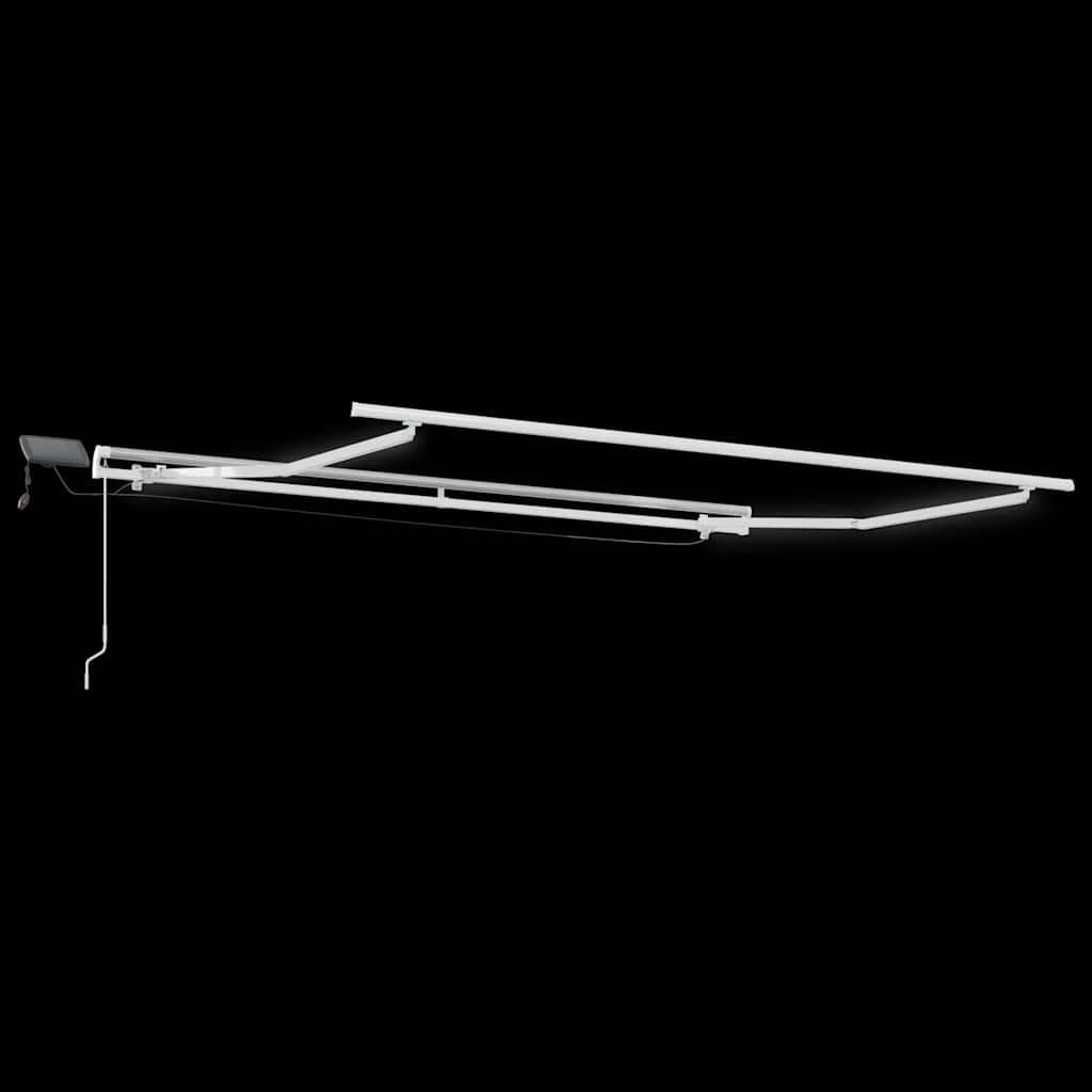 Manual Retractable Awning with LED Brown 300x250 cm