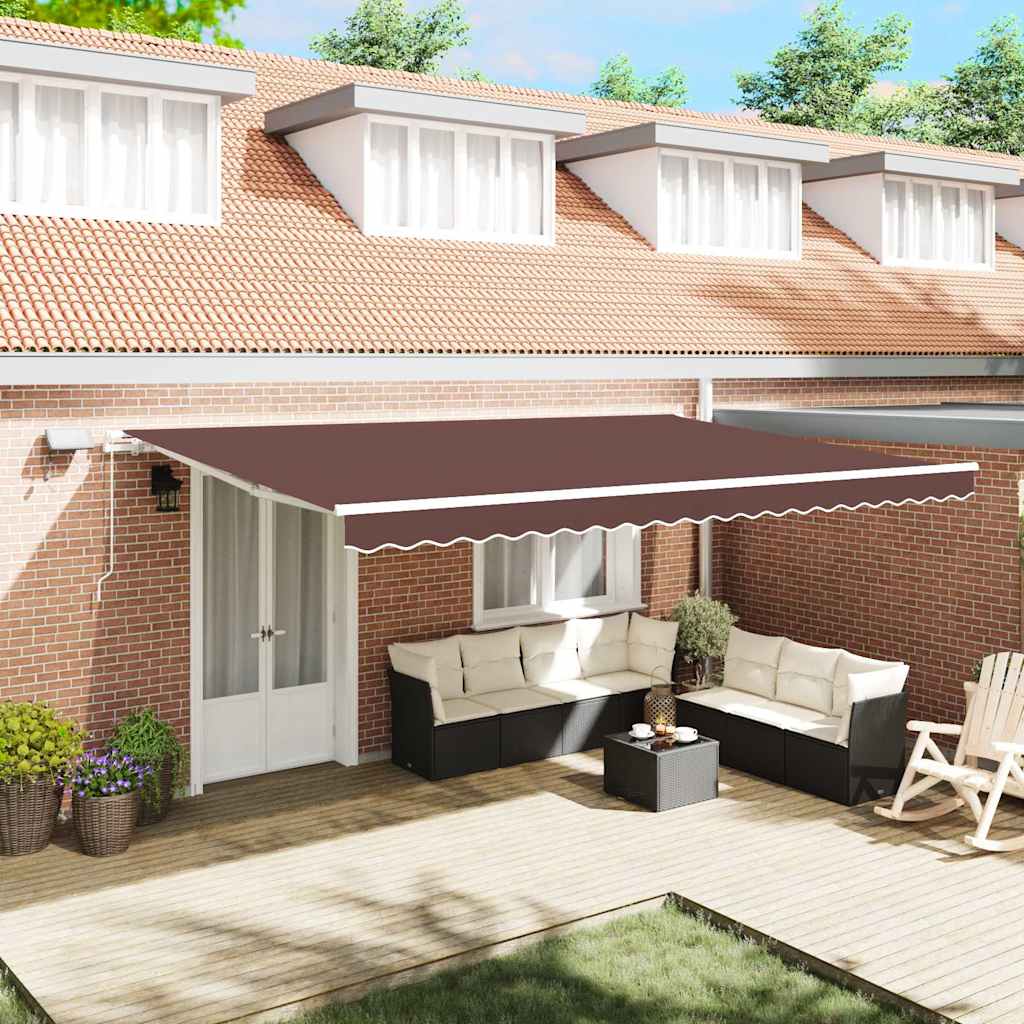 Retractable Awning | Brown | Powder-coated aluminium | 500x300 cm