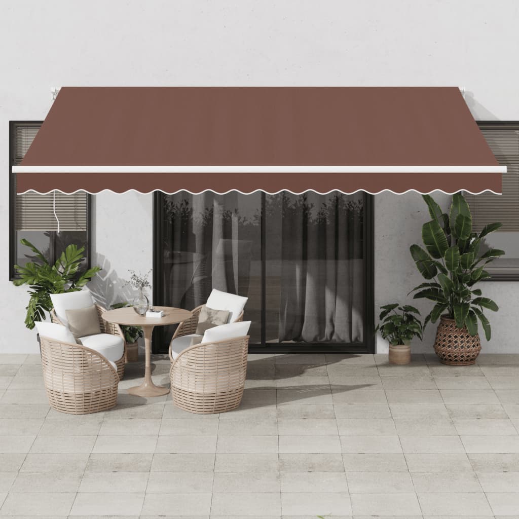 Retractable Awning | Brown | Powder-coated aluminium | 450 x 350 cm