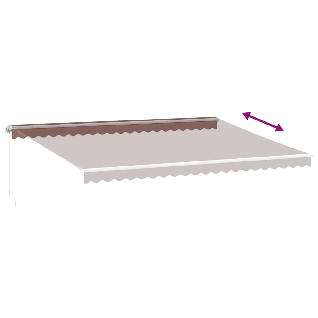 Retractable Awning | Brown | Powder-coated aluminium | Large