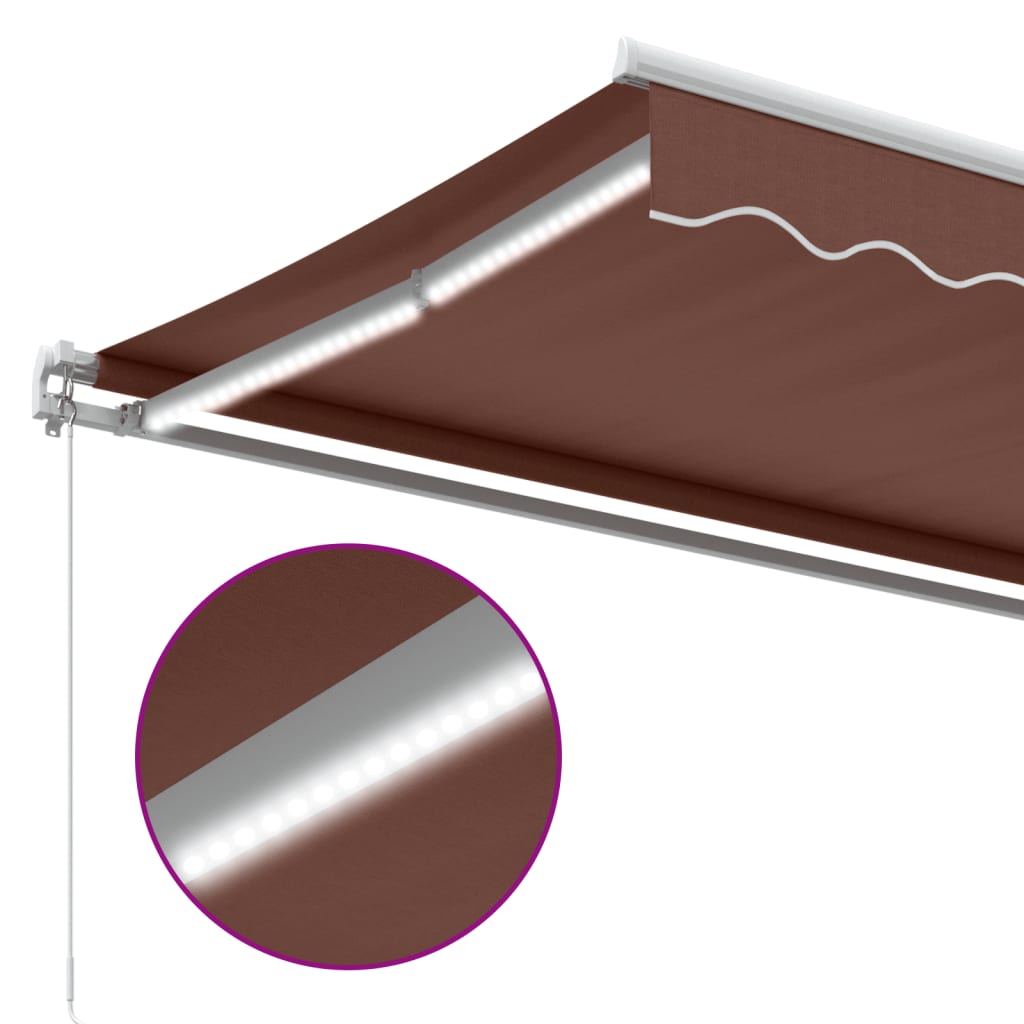 Retractable Awning | Brown | Powder-coated aluminium | Large