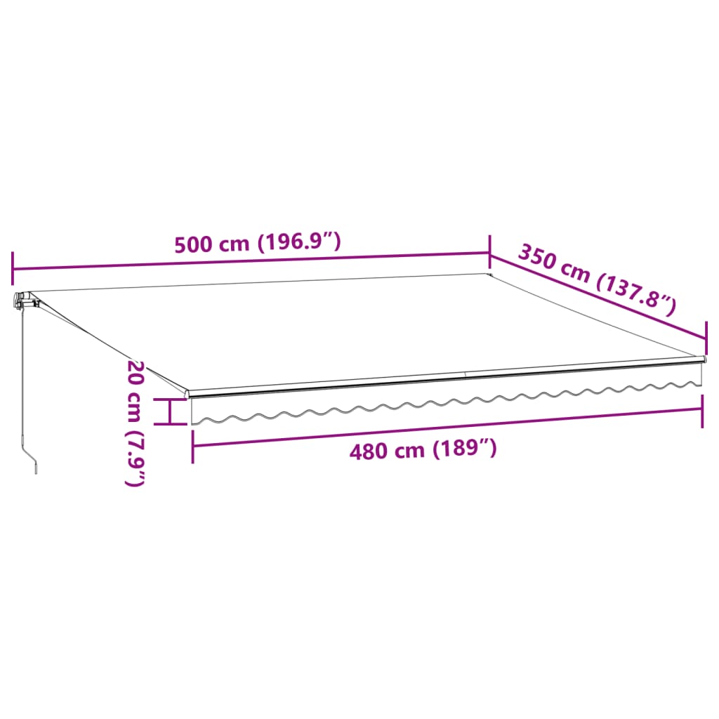 Retractable Awning | Brown | Powder-coated aluminium | Large