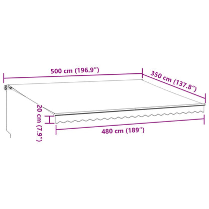 Retractable Awning | Brown | Powder-coated aluminium | Large