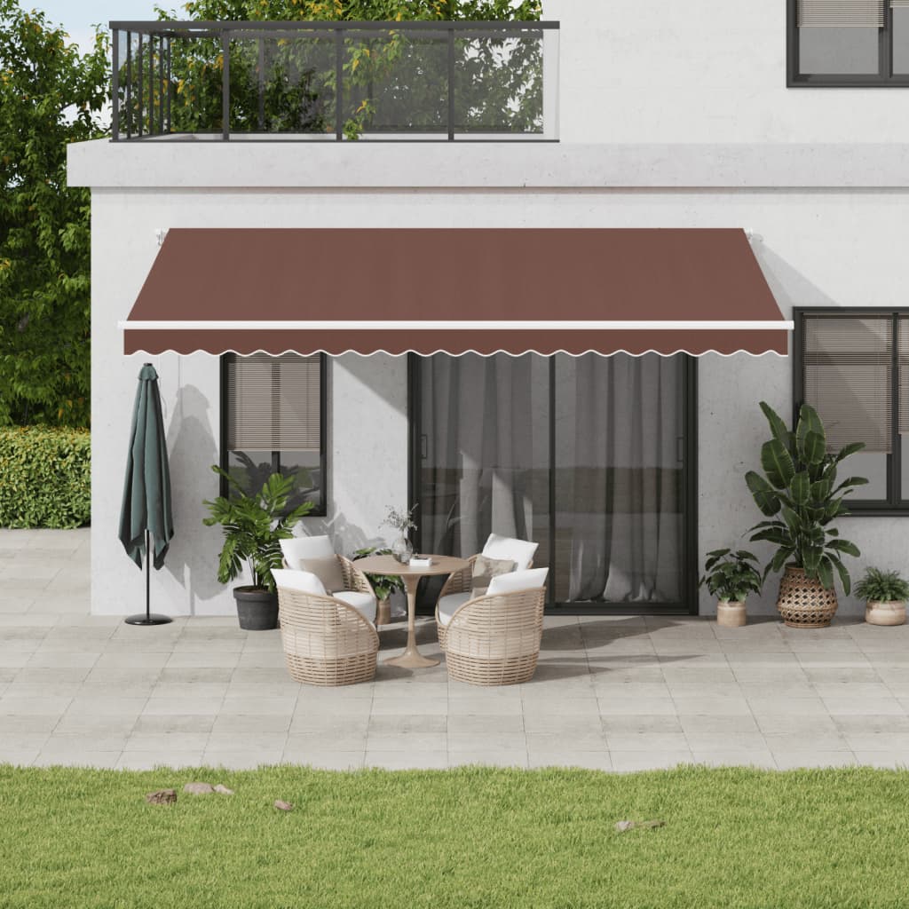 Retractable Awning | Brown | Powder-coated aluminium | Large