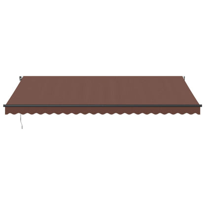 Manual Retractable Awning with LEDs Brown 500x350 cm