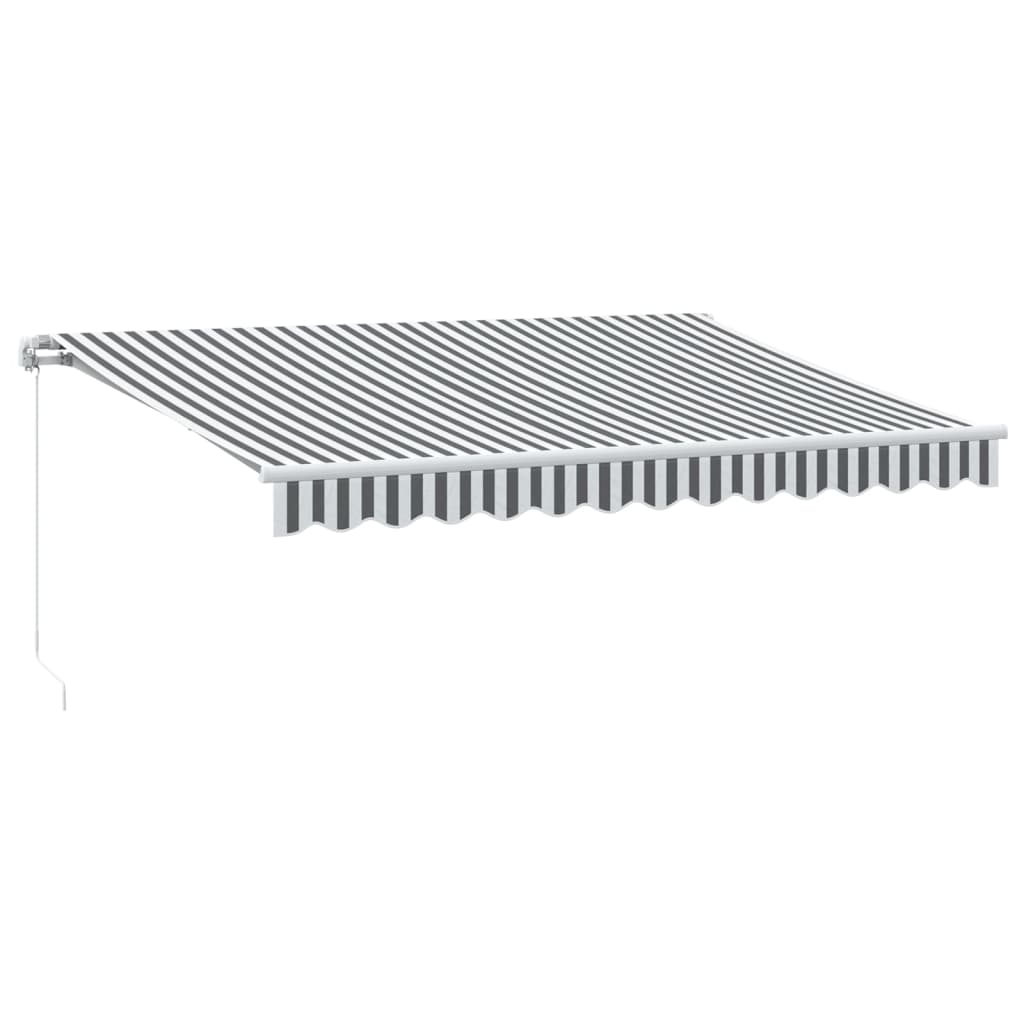Manual Retractable Awning With LED Anthracite&White 350x250 cm