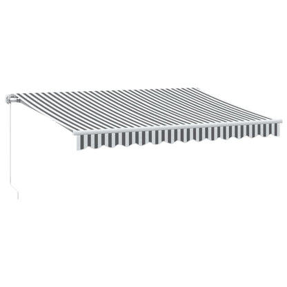 Manual Retractable Awning With LED Anthracite&White 350x250 cm
