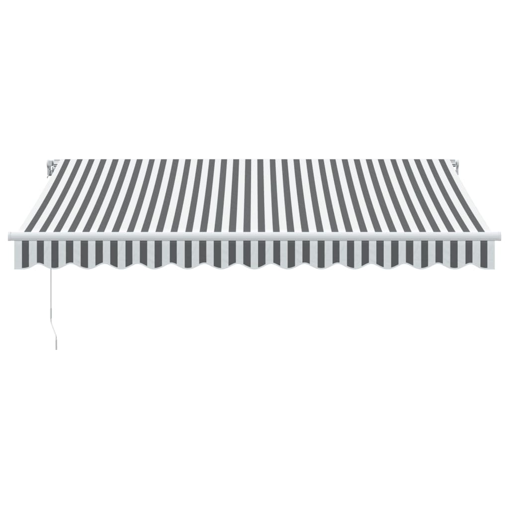 Manual Retractable Awning With LED Anthracite&White 350x250 cm